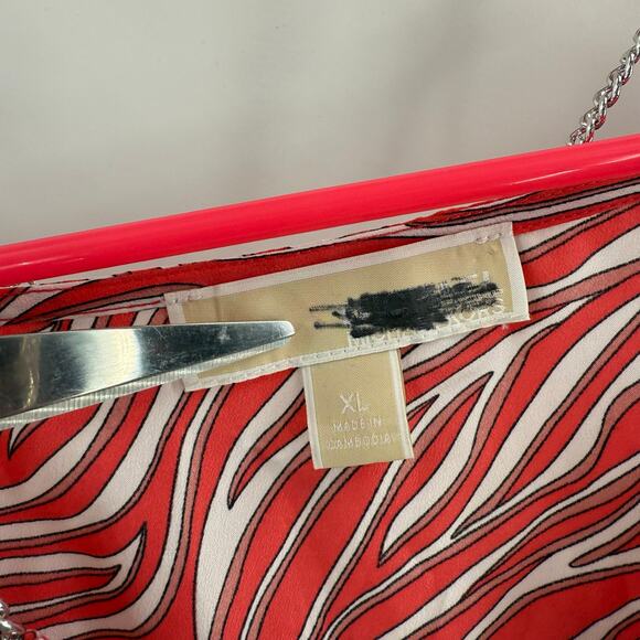 Michael Michael Kors Blouse SZ Extra Large NEW Zebra Chain Necklace Top NWOT - Picture 5 of 14